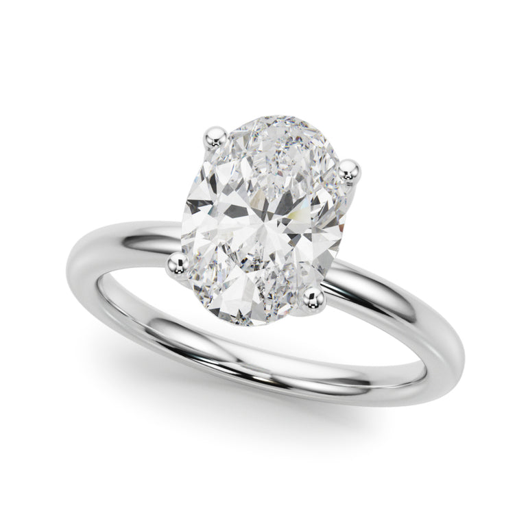 Floral Oval Engagement Ring – Oval Lab Diamond Engagement Ring in 18K Gold | Just Brilliant