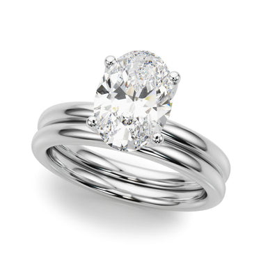 Floral Oval Engagement Ring – Oval Lab Diamond Engagement Ring in 18K Gold | Just Brilliant – close-up view
