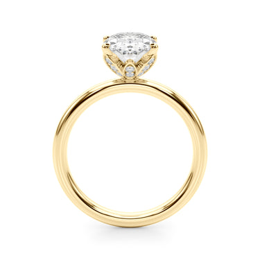 Floral Oval Engagement Ring – Oval Lab Diamond Engagement Ring in 18K Gold | Just Brilliant – view 7