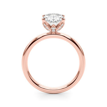 Floral Oval Engagement Ring – Oval Lab Diamond Engagement Ring in 18K Gold | Just Brilliant – view 11