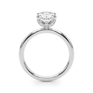 Floral Oval Engagement Ring – Oval Lab Diamond Engagement Ring in 18K Gold | Just Brilliant – detail view