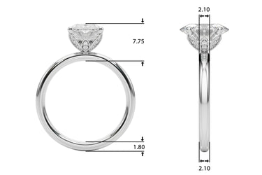 Floral Oval Engagement Ring – Oval Lab Diamond Engagement Ring in 18K Gold | Just Brilliant – side view