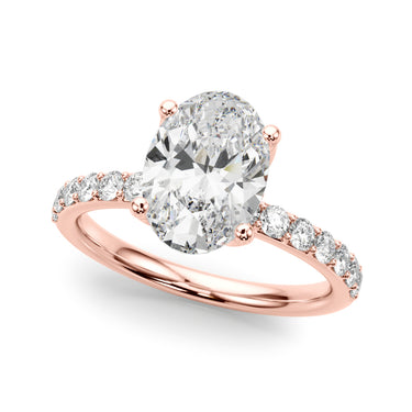 Floral Oval Engagement Ring – Oval Lab Diamond Engagement Ring in 18K Gold | Just Brilliant – view 10