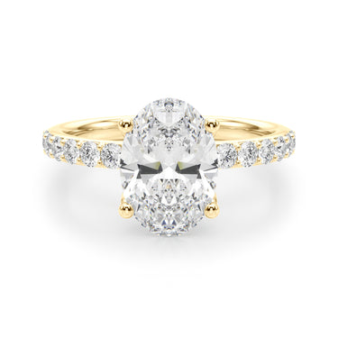 Floral Oval Engagement Ring – Oval Lab Diamond Engagement Ring in 18K Gold | Just Brilliant – view 9