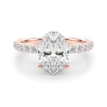 Floral Oval Engagement Ring – Oval Lab Diamond Engagement Ring in 18K Gold | Just Brilliant – view 13