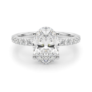 Floral Oval Engagement Ring – Oval Lab Diamond Engagement Ring in 18K Gold | Just Brilliant – lifestyle view