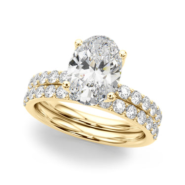 Floral Oval Engagement Ring – Oval Lab Diamond Engagement Ring in 18K Gold | Just Brilliant – view 8