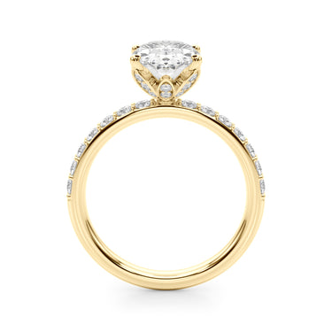 Floral Oval Engagement Ring – Oval Lab Diamond Engagement Ring in 18K Gold | Just Brilliant – view 7