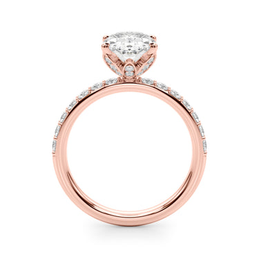 Floral Oval Engagement Ring – Oval Lab Diamond Engagement Ring in 18K Gold | Just Brilliant – view 11