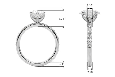 Floral Oval Engagement Ring – Oval Lab Diamond Engagement Ring in 18K Gold | Just Brilliant – side view