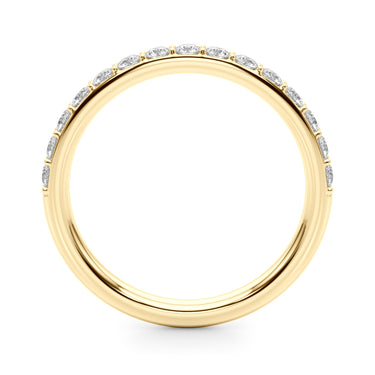 Shared Prong Wedding Ring – Lab Diamond Wedding Band in 18K Gold | Just Brilliant – lifestyle view