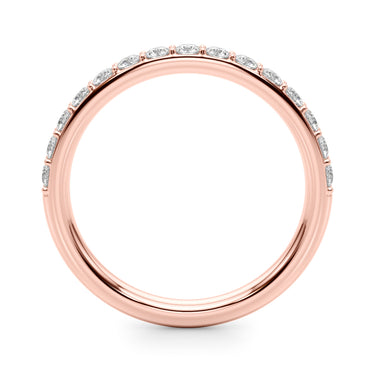 Shared Prong Wedding Ring – Lab Diamond Wedding Band in 18K Gold | Just Brilliant – angle view