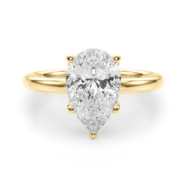 Floral Inspired Pear Engagement Ring – Pear-Shaped Lab Diamond Engagement Ring in 18K Gold | Just Brilliant – view 9