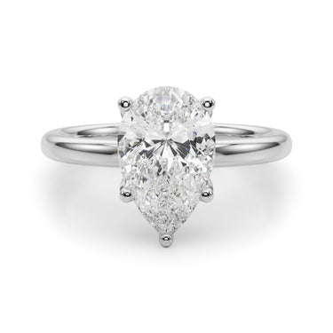 Floral Inspired Pear Engagement Ring – Pear-Shaped Lab Diamond Engagement Ring in 18K Gold | Just Brilliant – lifestyle view