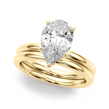 Floral Inspired Pear Engagement Ring – Pear-Shaped Lab Diamond Engagement Ring in 18K Gold | Just Brilliant – view 8