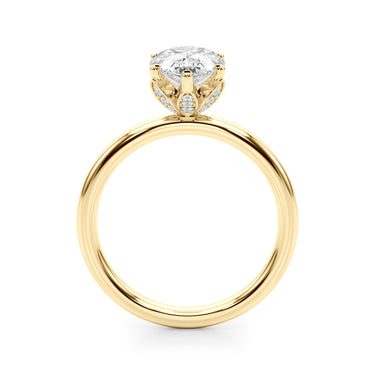 Floral Inspired Pear Engagement Ring – Pear-Shaped Lab Diamond Engagement Ring in 18K Gold | Just Brilliant – view 7