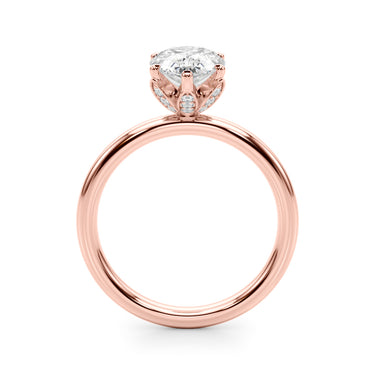 Floral Inspired Pear Engagement Ring – Pear-Shaped Lab Diamond Engagement Ring in 18K Gold | Just Brilliant – view 11