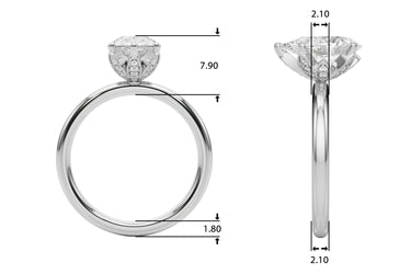 Floral Inspired Pear Engagement Ring – Pear-Shaped Lab Diamond Engagement Ring in 18K Gold | Just Brilliant – side view