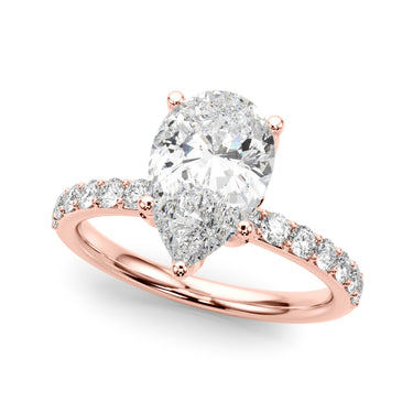 Floral Inspired Pear Engagement Ring – Pear-Shaped Lab Diamond Engagement Ring in 18K Gold | Just Brilliant – view 10