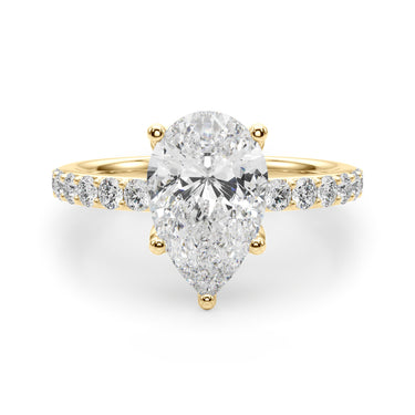 Floral Inspired Pear Engagement Ring – Pear-Shaped Lab Diamond Engagement Ring in 18K Gold | Just Brilliant – view 9