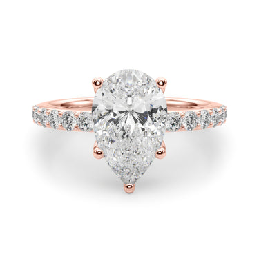 Floral Inspired Pear Engagement Ring – Pear-Shaped Lab Diamond Engagement Ring in 18K Gold | Just Brilliant – view 13