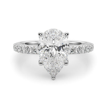 Floral Inspired Pear Engagement Ring – Pear-Shaped Lab Diamond Engagement Ring in 18K Gold | Just Brilliant – lifestyle view