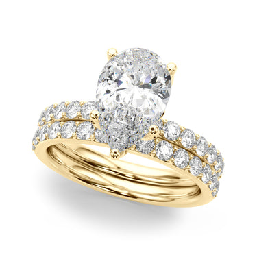 Floral Inspired Pear Engagement Ring – Pear-Shaped Lab Diamond Engagement Ring in 18K Gold | Just Brilliant – view 8