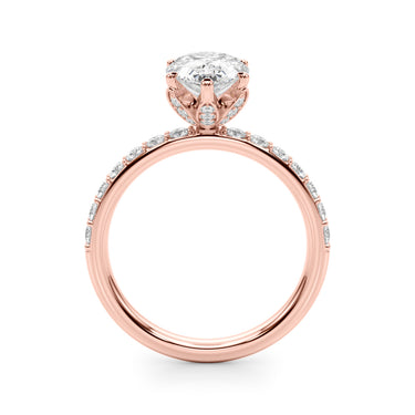 Floral Inspired Pear Engagement Ring – Pear-Shaped Lab Diamond Engagement Ring in 18K Gold | Just Brilliant – view 11