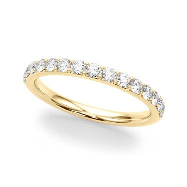 Shared Prong Wedding Ring – Lab Diamond Wedding Band in 18K Gold | Just Brilliant – close-up view