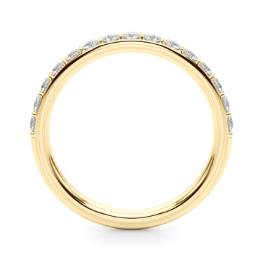 Shared Prong Wedding Ring – Lab Diamond Wedding Band in 18K Gold | Just Brilliant – lifestyle view