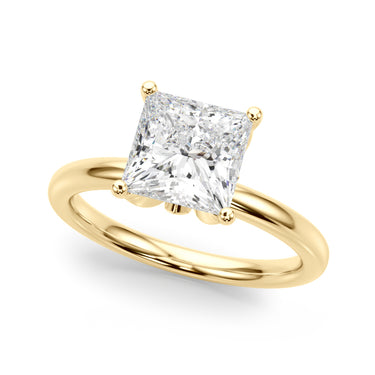 Floral Princess Cut Engagement Ring – Princess Cut Lab Diamond Engagement Ring in 18K Gold | Just Brilliant – angle view