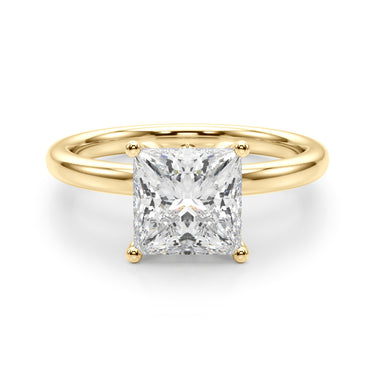 Floral Princess Cut Engagement Ring – Princess Cut Lab Diamond Engagement Ring in 18K Gold | Just Brilliant – view 9