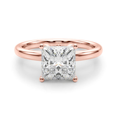 Floral Princess Cut Engagement Ring – Princess Cut Lab Diamond Engagement Ring in 18K Gold | Just Brilliant – view 13