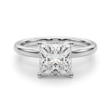 Floral Princess Cut Engagement Ring – Princess Cut Lab Diamond Engagement Ring in 18K Gold | Just Brilliant – lifestyle view
