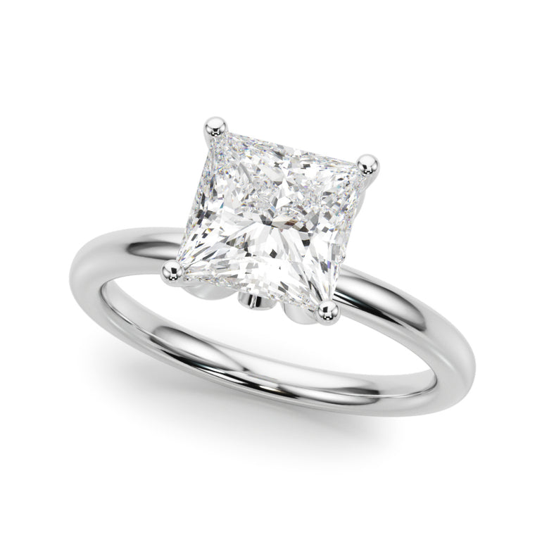 Floral Princess Cut Engagement Ring – Princess Cut Lab Diamond Engagement Ring in 18K Gold | Just Brilliant