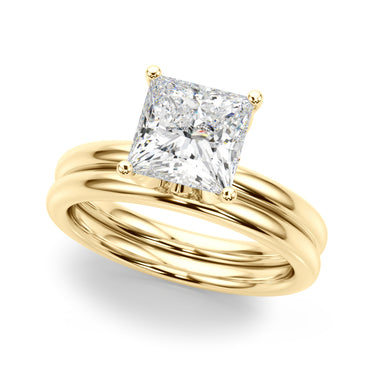 Floral Princess Cut Engagement Ring – Princess Cut Lab Diamond Engagement Ring in 18K Gold | Just Brilliant – view 8