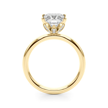 Floral Princess Cut Engagement Ring – Princess Cut Lab Diamond Engagement Ring in 18K Gold | Just Brilliant – view 7