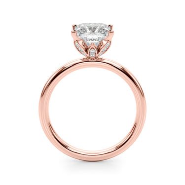 Floral Princess Cut Engagement Ring – Princess Cut Lab Diamond Engagement Ring in 18K Gold | Just Brilliant – view 11
