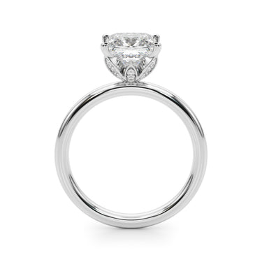 Floral Princess Cut Engagement Ring – Princess Cut Lab Diamond Engagement Ring in 18K Gold | Just Brilliant – detail view