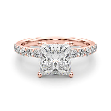 Floral Princess Cut Engagement Ring – Princess Cut Lab Diamond Engagement Ring in 18K Gold | Just Brilliant – view 13