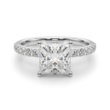 Floral Princess Cut Engagement Ring – Princess Cut Lab Diamond Engagement Ring in 18K Gold | Just Brilliant – lifestyle view