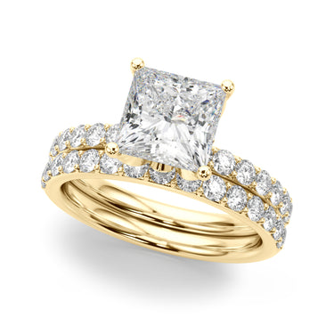 Floral Princess Cut Engagement Ring – Princess Cut Lab Diamond Engagement Ring in 18K Gold | Just Brilliant – view 8