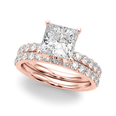 Floral Princess Cut Engagement Ring – Princess Cut Lab Diamond Engagement Ring in 18K Gold | Just Brilliant – view 12