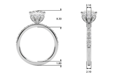 Floral Princess Cut Engagement Ring – Princess Cut Lab Diamond Engagement Ring in 18K Gold | Just Brilliant – side view