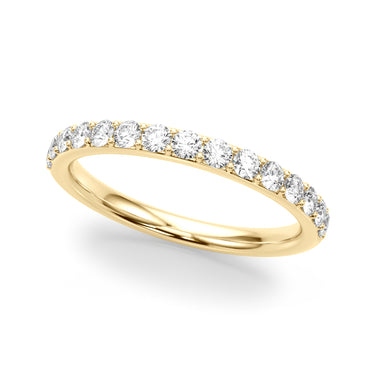 Shared Prong Wedding Ring – Lab Diamond Wedding Band in 18K Gold | Just Brilliant – close-up view