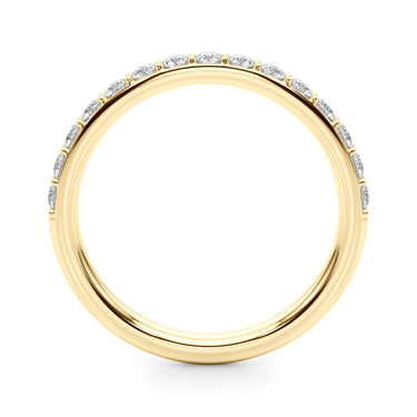 Shared Prong Wedding Ring – Lab Diamond Wedding Band in 18K Gold | Just Brilliant – lifestyle view