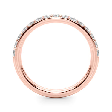 Shared Prong Wedding Ring – Lab Diamond Wedding Band in 18K Gold | Just Brilliant – angle view
