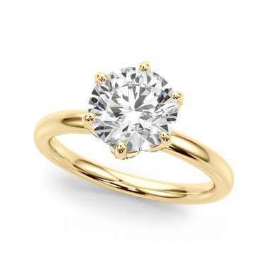 6-Prong Floral Engagement Ring – Lab Diamond Engagement Ring in 18K Gold | Just Brilliant – angle view