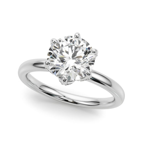 6-Prong Floral Engagement Ring