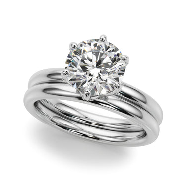 6-Prong Floral Engagement Ring – Lab Diamond Engagement Ring in 18K Gold | Just Brilliant – close-up view